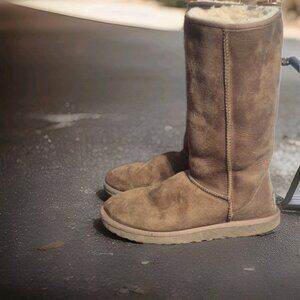 UGG Australia Classic Tall Chestnut Brown Suede Boots Women's Size 9